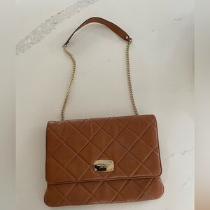 Michael Kors Brown Quilted large clutch / shoulder bag